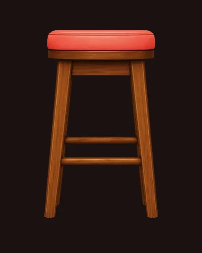 First-pass wooden stool